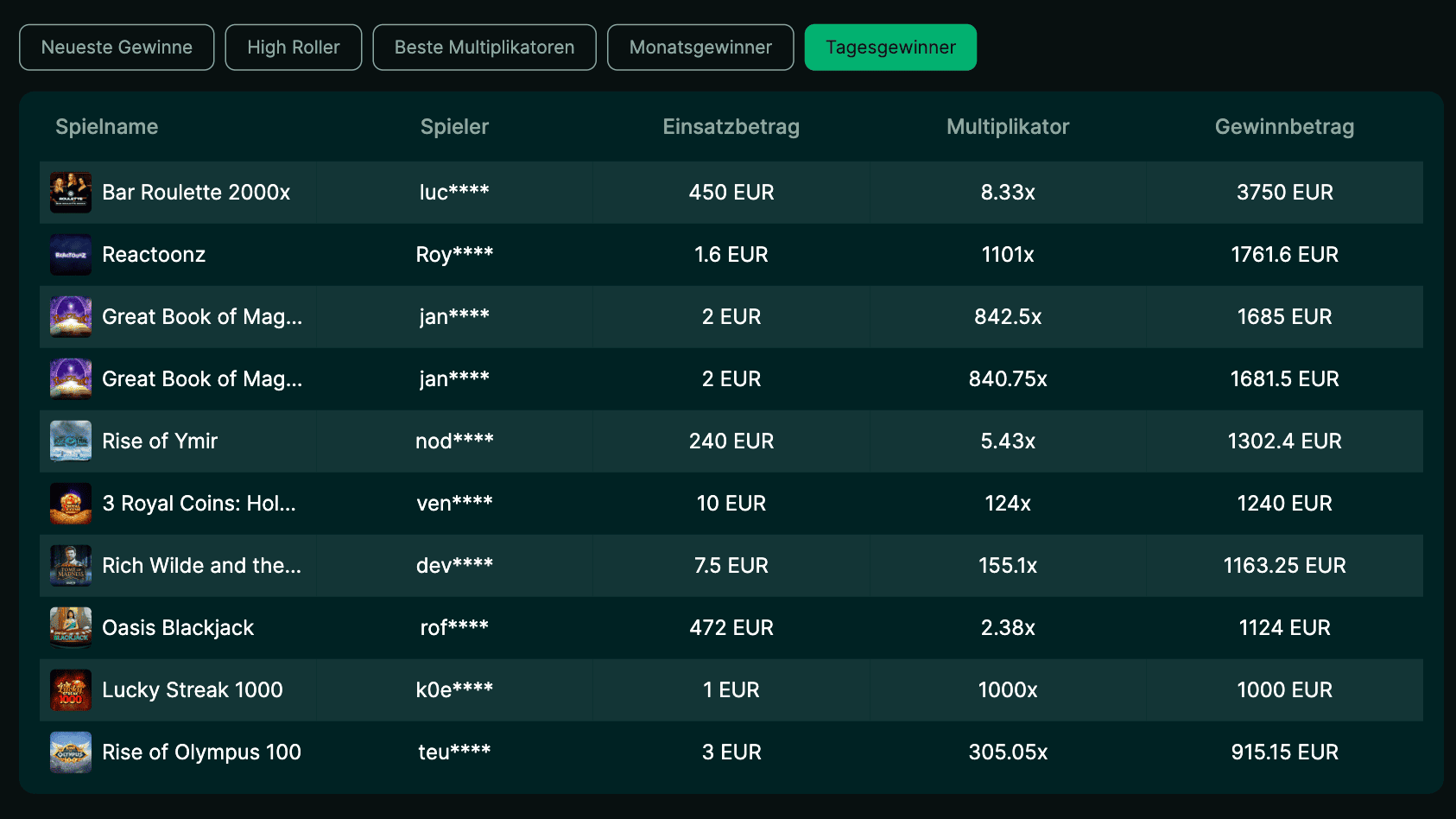 Winners LuckyGem Casino